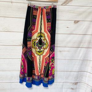 Flying Tomato Maxi Skirt Abstract Rayon Size Medium Hippie Boho Festival